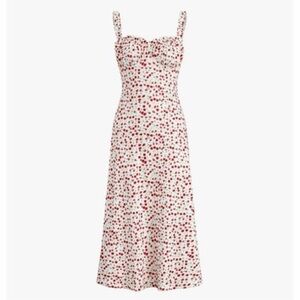 Commense Red and White Patterned Midi Dress